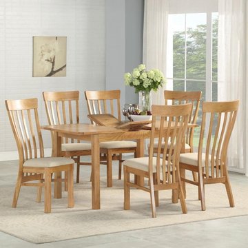 Kilmore oak butterfly extending dining set - 4-6 seater - 120cm-150cm - with 4 chairs