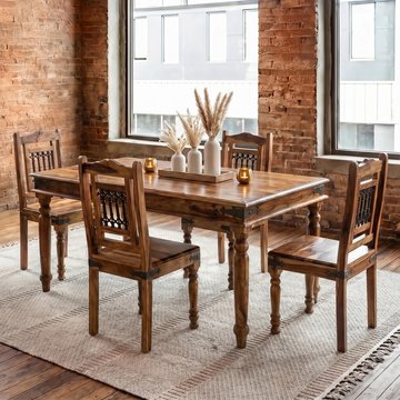 Jali dining set - 4 seater - with 4 chairs - sheesham wood