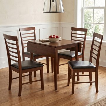 Hanover drop leaf dining set - 61cm-97cm - 2-4 seater - square - brown - dark oak - 4 chair