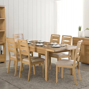 Curve extending dining set - 6-8 seater - 150cm-200cm - oak