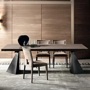 Elite italian dining set - extending - silver birch - with ambra dining chairs