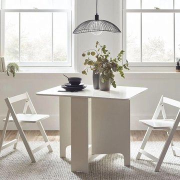 Gatan gateleg dining set - 2 seater - 80cm - 2 chairs - white