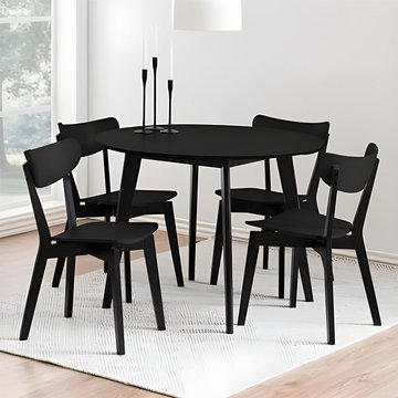 Roxby round dining set - 4 seater - 105cm - black