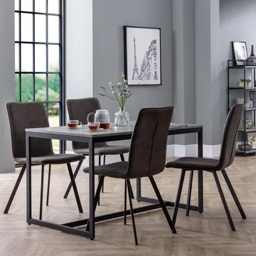 Staten dining set - 4 seater - 120cm - monroe chairs - 4 chairs - concrete