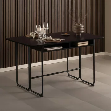 Darlington foldable dining table - 4 seater - 140cm - black melamine