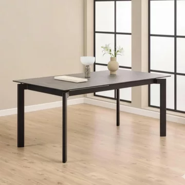 Palermo extending dining table - 6-10 seater - 180cm-240cm - black ceramic