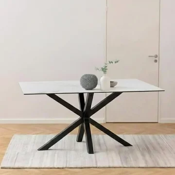 Heaven dining table - 6 seater - 160cm - white ceramic - with star legs