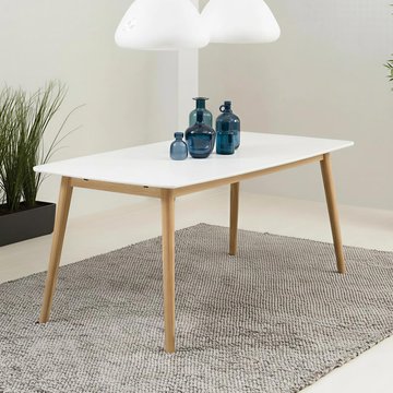 Nagano dining table - 6 seater - 150cm - white and oak