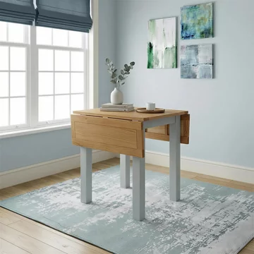 Lundy square drop leaf dining table - 2-4 seater - 30cm-90cm - grey painted