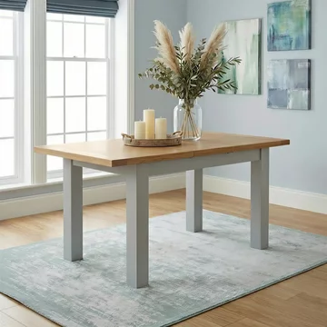 Lundy extending dining table - 4-6 seater - 120cm-153cm - grey painted