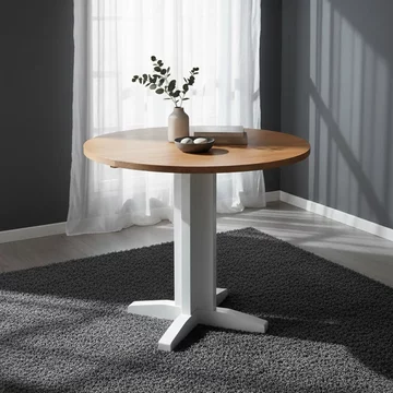 Lundy round drop leaf dining table - 2-4 seater - 30cm-90cm - white painted