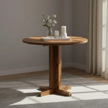 Original round drop leaf dining table - 2-4 seater - 30cm-90cm - rustic oak