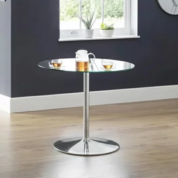 Kudos dining table - 2 seater - 80cm - round - glass and chrome