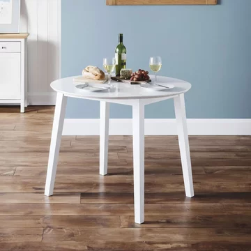 Coast drop leaf dining table - 2-4 seater - 55cm-90cm - round - white