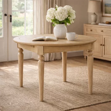 Cromwell round extending dining table - 4-6 seater - 110cm-150cm - oak