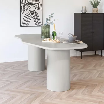 Maranola dining table - double pedestal - 10 seater - 240cm - concrete
