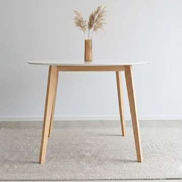 Vojens round dining table - 4 seater - 105cm - white