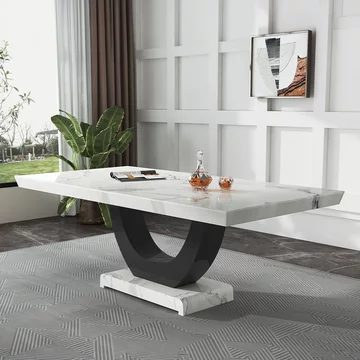 Clearance - madrid dining table - 8 seater - 200cm - white marble