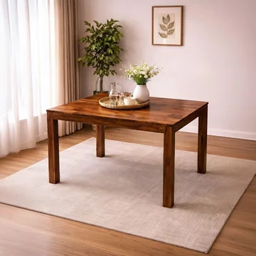 Cube sheesham 4 seater dining table - 138cm