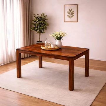 Cube sheesham 6 seater dining table - 158cm