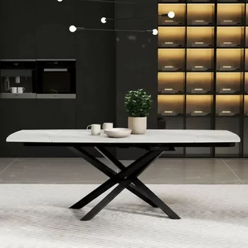 Elia argento grey ceramic 4-6 seater extending dining table - 120cm-180cm