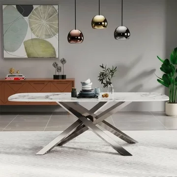 Lacey grey ceramic 6 seater dining table