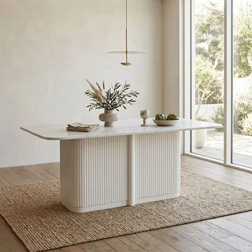 Eriso dining table - 6 seater - 150cm - ivory marble