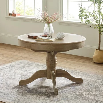 Camille extending dining table - 4-6 seater - 110-145cm - round - limed oak