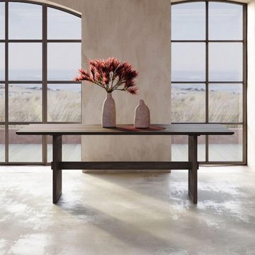 Abigail ahern batten dining table - 180cm - 6 seater - zebrano veneer