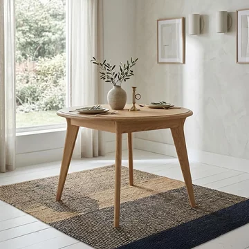 Stockholm extending dining table - 4-6 seater - 105cm-140cm - round - oak