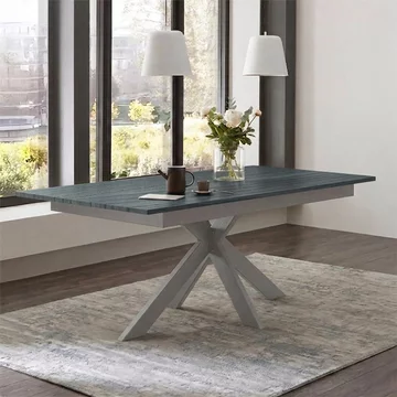 Boston extending dining table - with stainless steel spider legs - oiled ash - variation available