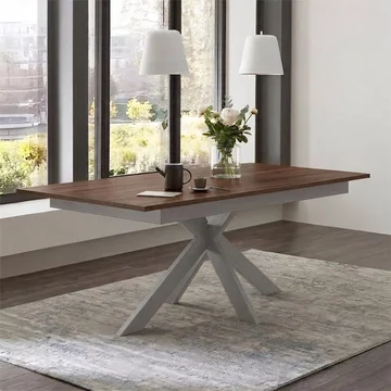 Boston extending dining table - with stainless steel spider legs - oiled walnut - variation available