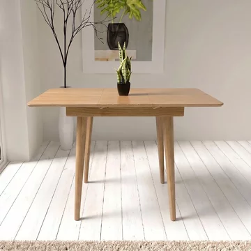 Jenson oak extending dining table - square - 2-4 seater - 80cm-110cm