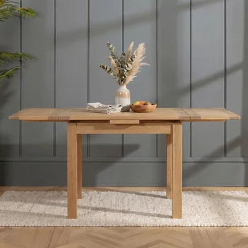 Hampshire oak drop leaf dining table - 2-6 seater - 90cm-160cm