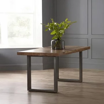 Metropolis dining table - 6 seater - 160cm - industrial - solid wood and metal