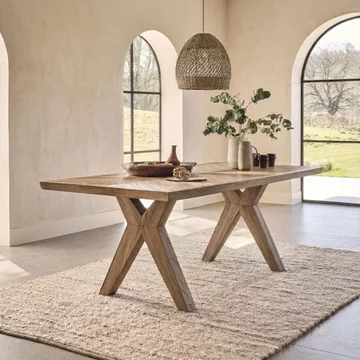 Sorrento dining table - 8 seater - 205cm - chevron - elm wood
