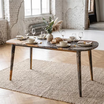 Goa dining table - 6 seater - 175cm - dark sheesham wood