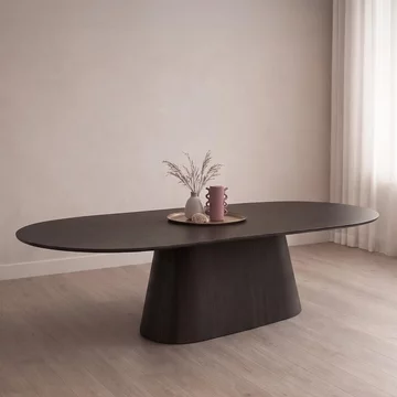 Novero dining table - 280cm - 10 seater - oval - pedestal - espresso oak