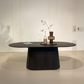 Novero dining table - 200cm - 8 seater - oval - pedestal - espresso oak