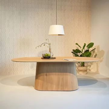 Novero dining table - 200cm - 8 seater - oval - pedestal - natural oak