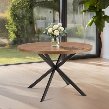 Carson dining table - 4 seater - 120cm - round - spider legs - oak