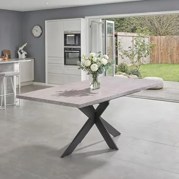 Rimini extending dining table - 6-8 seater - 160cm-200cm - spider legs - rhine light grey