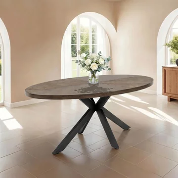Samara dining table - 6 seater - 180cm - oval - spider legs - dark oak
