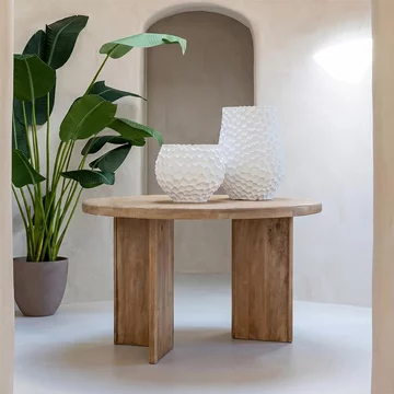 Dining table - 150cm - 6 seater - round - natural - mango wood