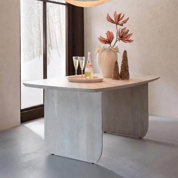 Dining table - 190cm - 8 seater - white - acacia wood
