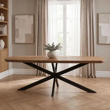 Jesper dining table - 180cm - 6 seater - star base - natural - mango wood