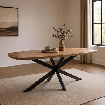 Jesper dining table - 230cm - 8 seater - star base - natural - mango wood