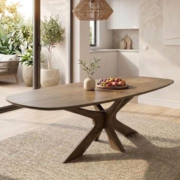 Montereux dining table - 250cm - 10 seater - oval - spider legs - malta - mango wood