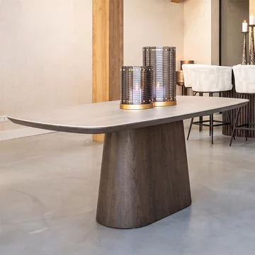 Ritz dining table - 200cm - 8 seater - pedestal - ceramic