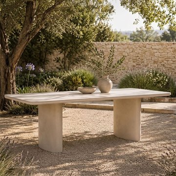 Senza outdoor dining table - 220cm - 8 seater - light beige - aluminium